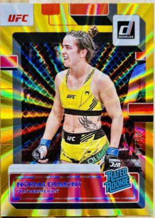 Norma Dumont 2023 Panini Donruss UFC Base #204 Gold Laser
