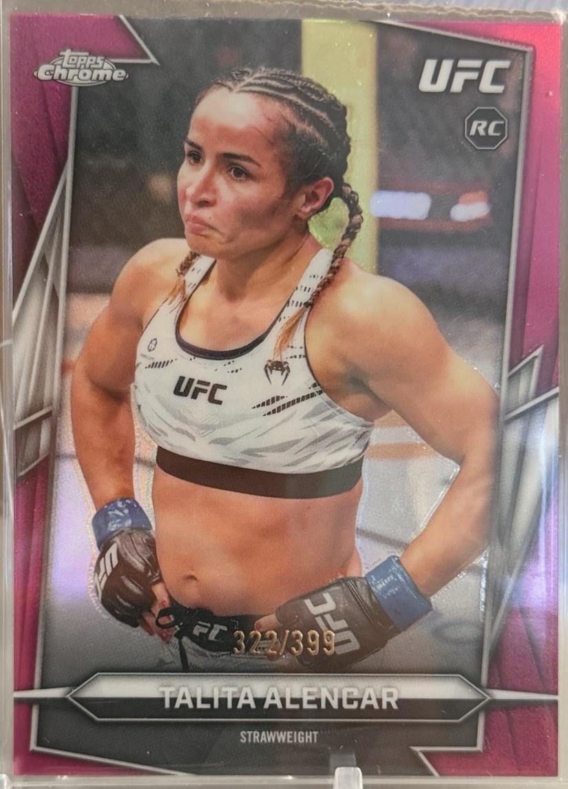 Talita Alencar 2026 Topps Chrome UFC Base #124 Magenta Refractor