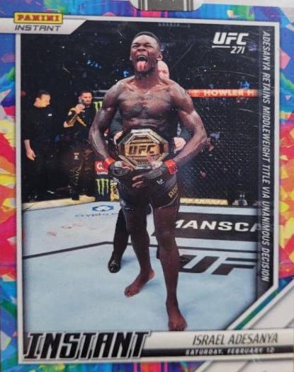 Israel Adesanya 2022 Panini Instant UFC Base #12 Versicolor