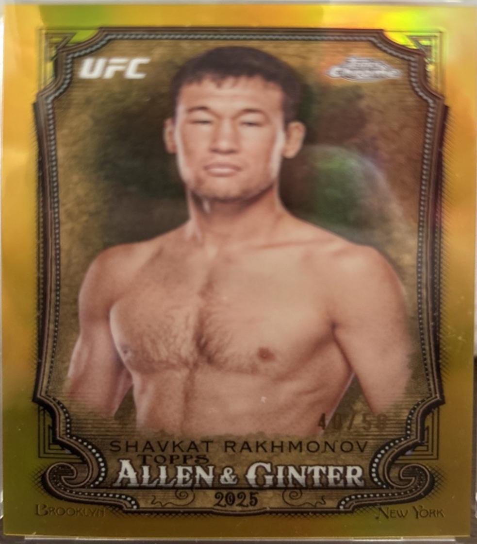 Shavkat Rakhmonov 2025 Topps Chrome UFC Allen & Ginter #AAG-7 Gold Refractor