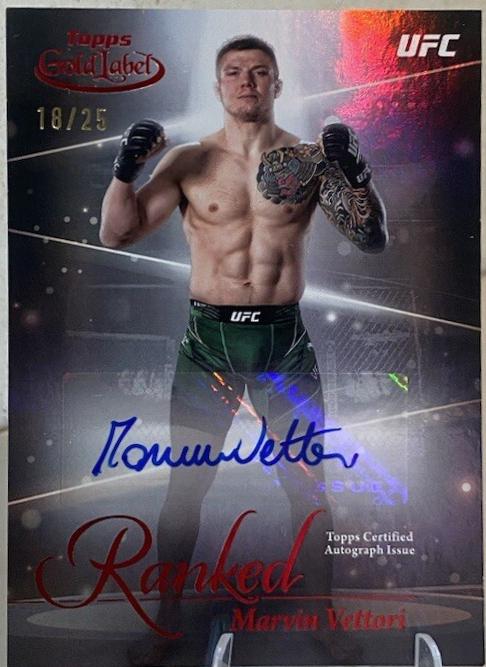 Marvin Vettori 2024 Topps Gold Label UFC Ranked Ink #RIK-MVI Red