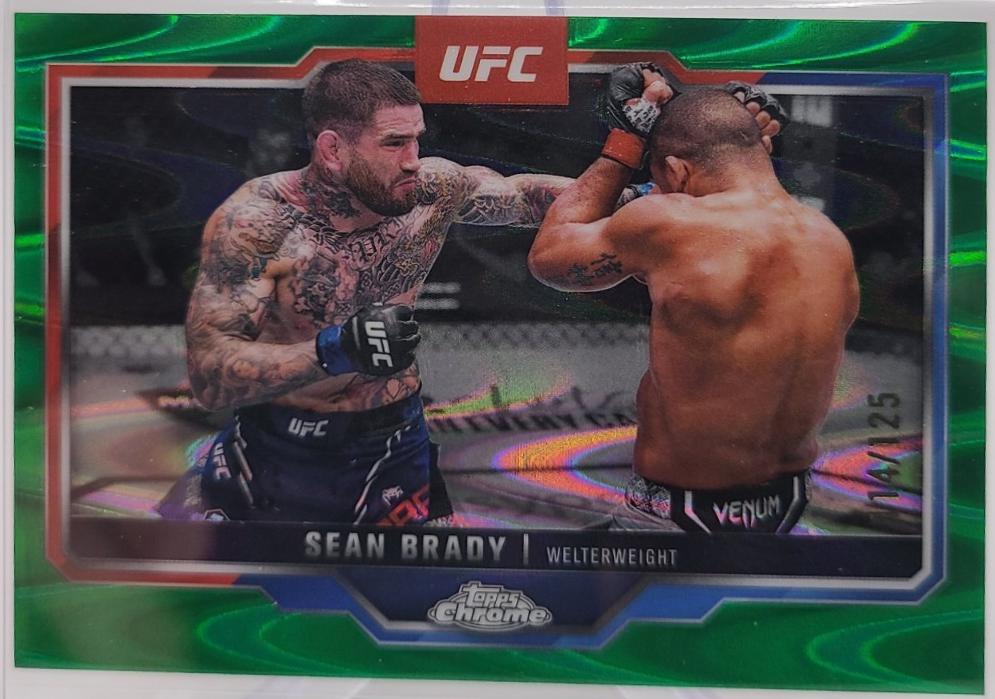 Sean Brady 2025 Topps Chrome UFC Base #173 Green Refractor
