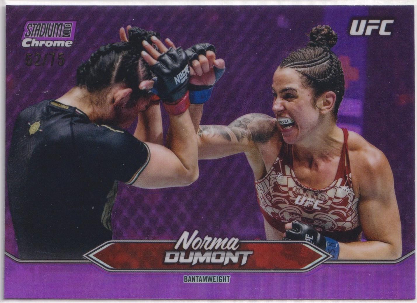 Norma Dumont 2025 Topps Stadium Club UFC Base Chrome #C-16 Purple Refractor