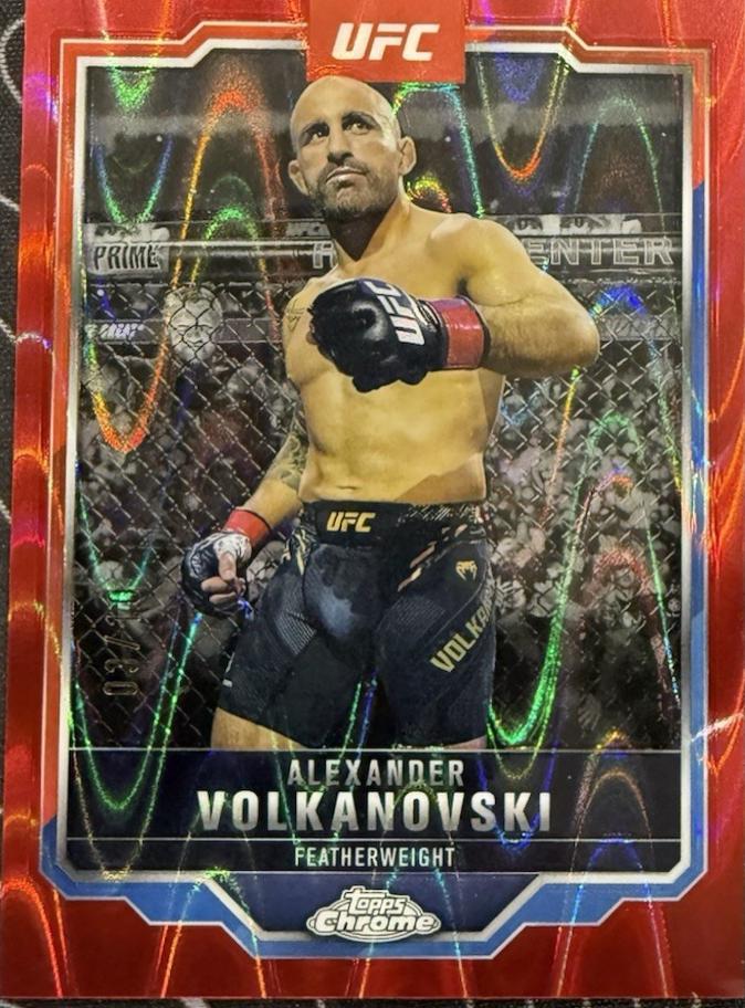 Alexander Volkanovski 2025 Topps Chrome Sapphire UFC Base Sapphire #18 Orange Sapphire