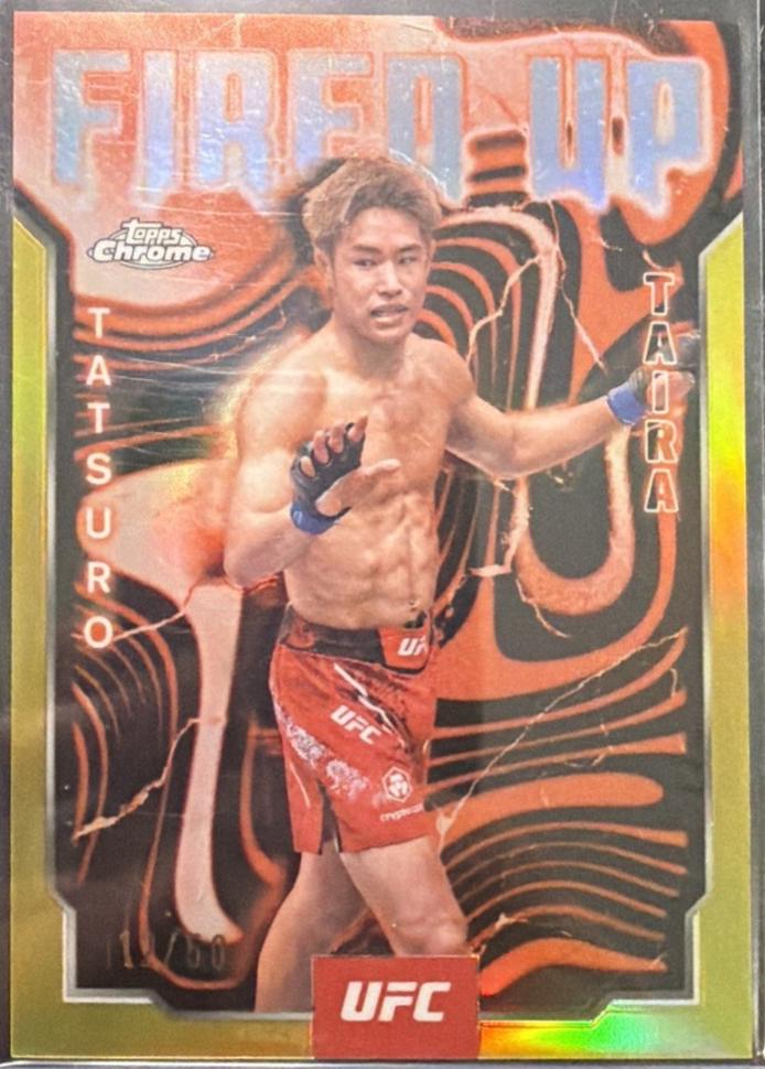 Tatsuro Taira 2025 Topps Chrome UFC Fired Up #FUP-19 Gold Refractor