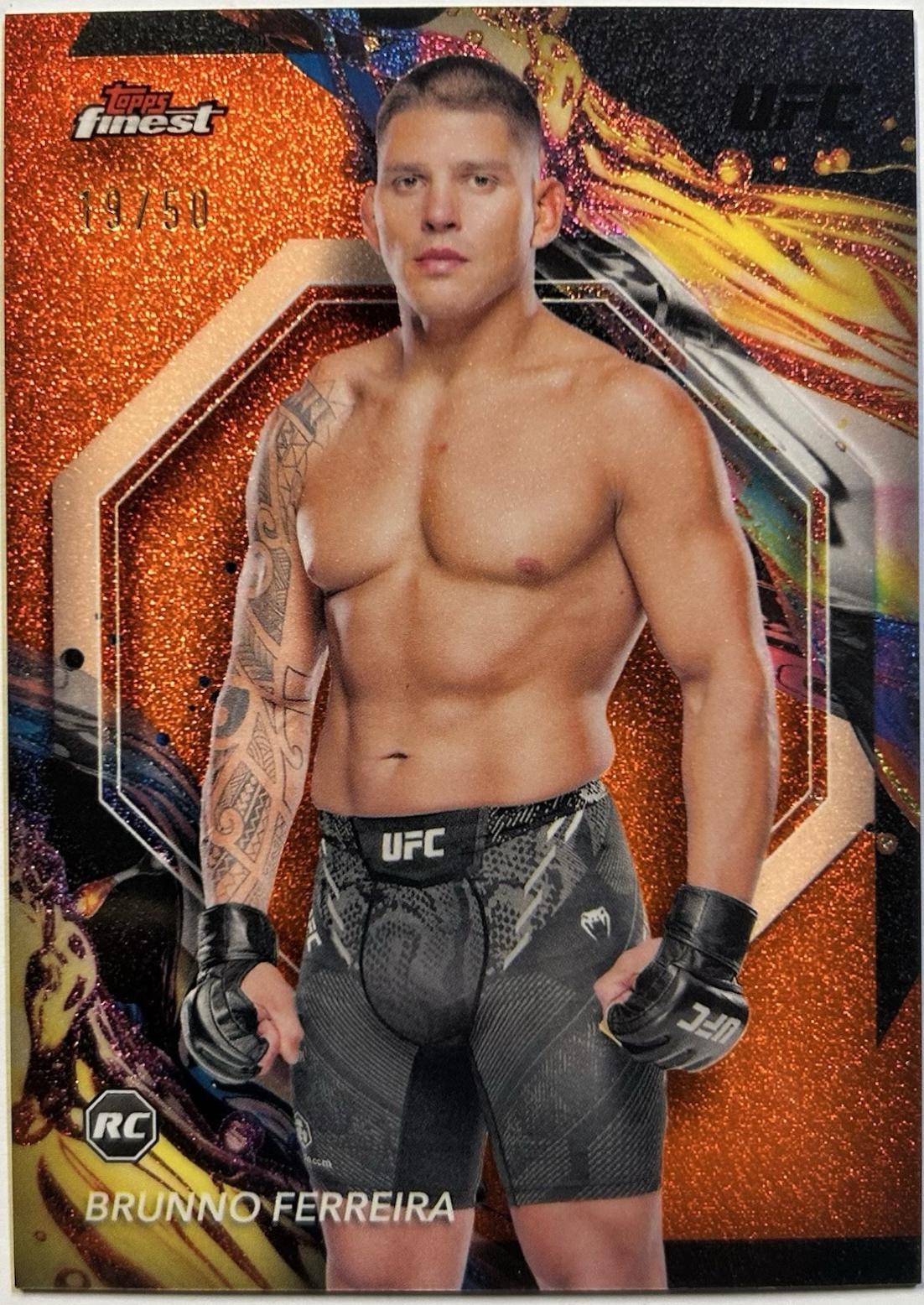Brunno Ferreira 2024 Topps Finest UFC Base Uncommon #115 Tangerine Glitter Refractor