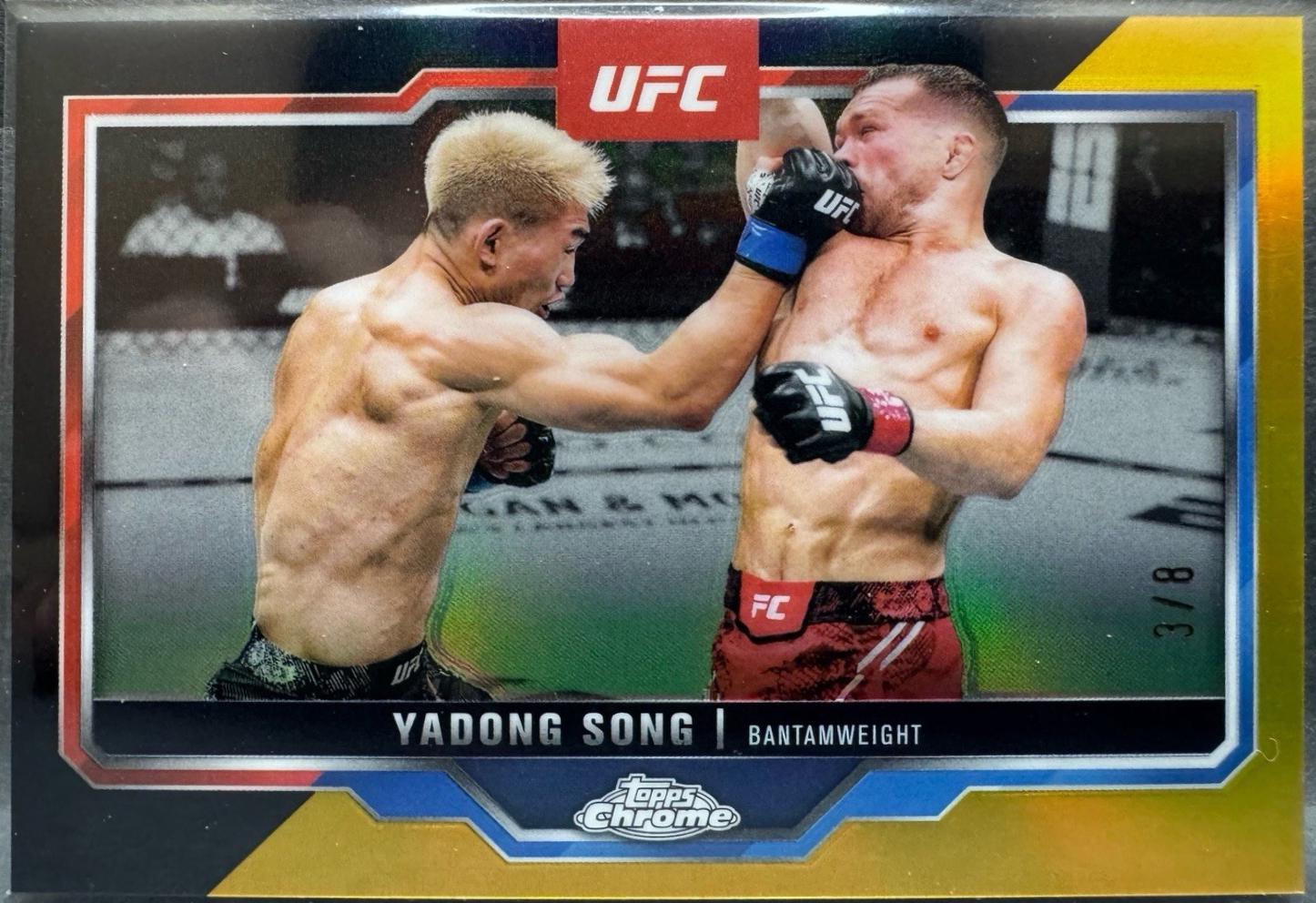 Song Yadong 2025 Topps Chrome UFC Base #38 Black & Gold Refractor