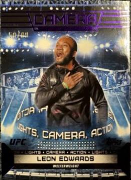 Leon Edwards 2024 Topps Knockout UFC Camera (Lights, Camera, Action) #CAM-9 Purple