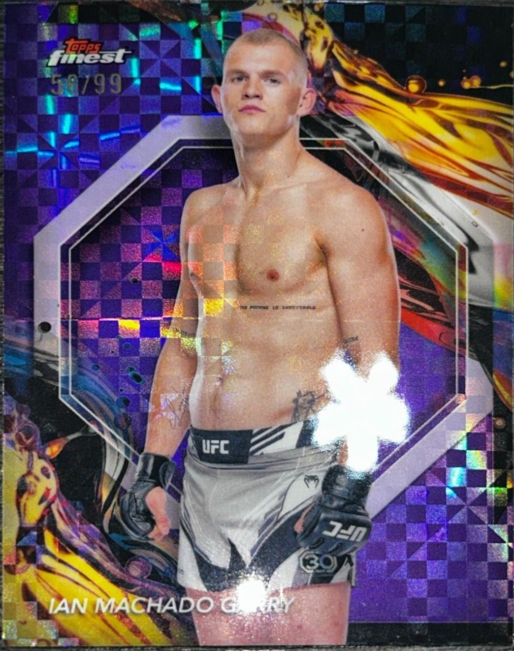 Ian Machado Garry 2024 Topps Finest UFC Base Uncommon #153 Purple Checkerboard Refractor