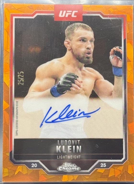 Ludovit Klein 2025 Topps Chrome Sapphire UFC Chrome Veteran Autographs Sapphire #CVA-LK Orange Sapphire