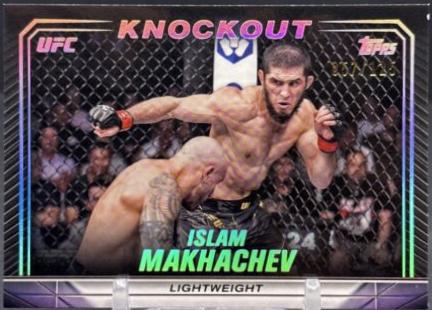 Islam Makhachev 2024 Topps Knockout UFC Base #59 Holo Silver