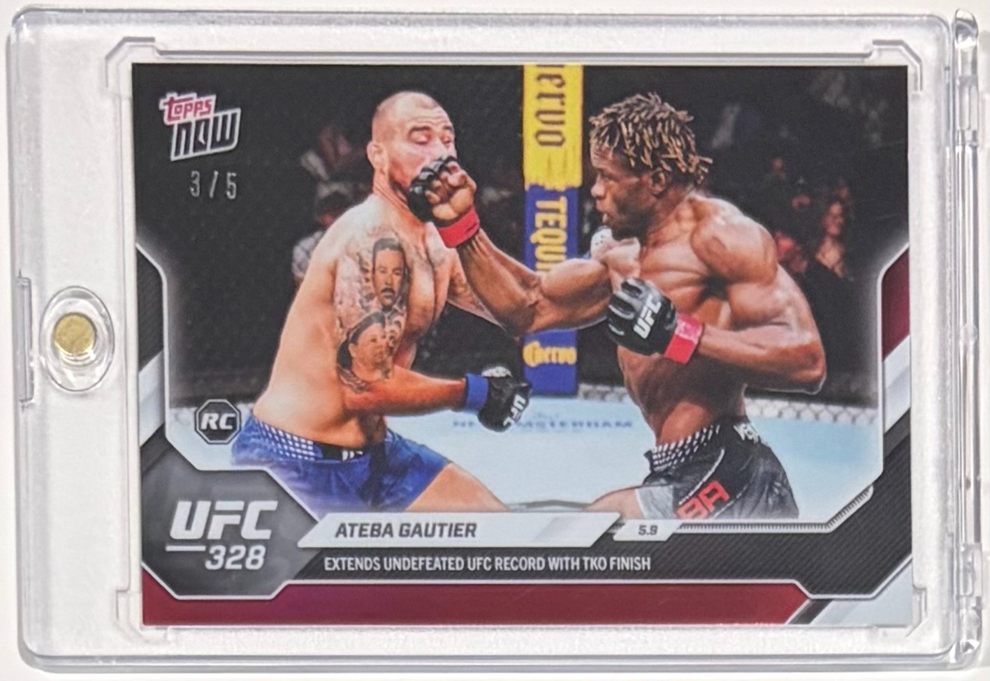 Ateba Gautier Topps Now UFC Base #17 Red Foil