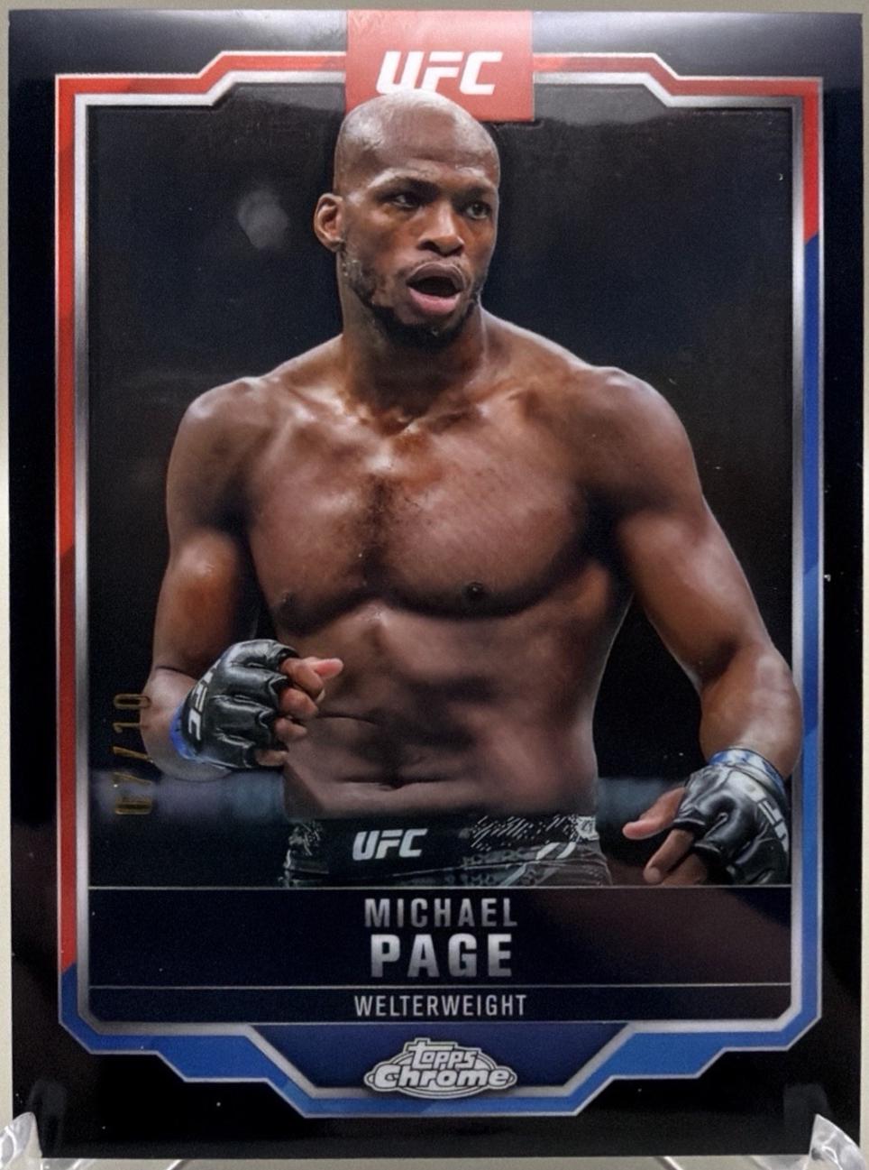 Michael Page 2025 Topps Chrome UFC Base #167 Black Refractor