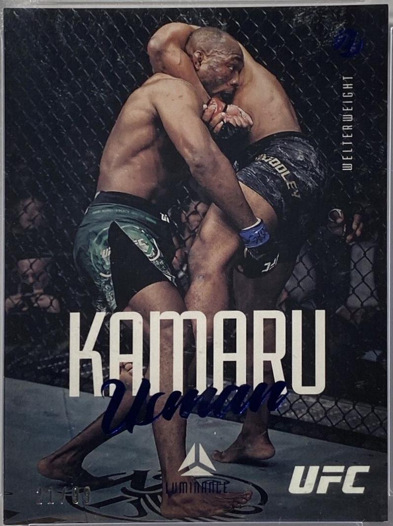 Kamaru Usman 2021 Panini Chronicles UFC Base Luminance #59 Blue