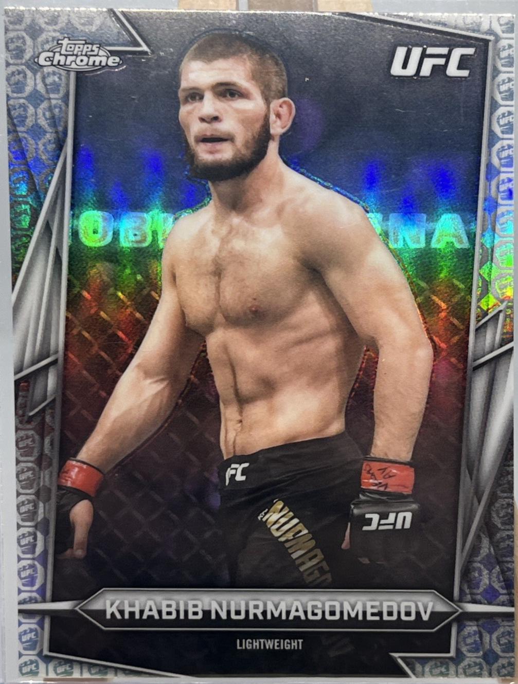 Khabib Nurmagomedov 2026 Topps Chrome UFC Base #140 UFC Glove Refractor