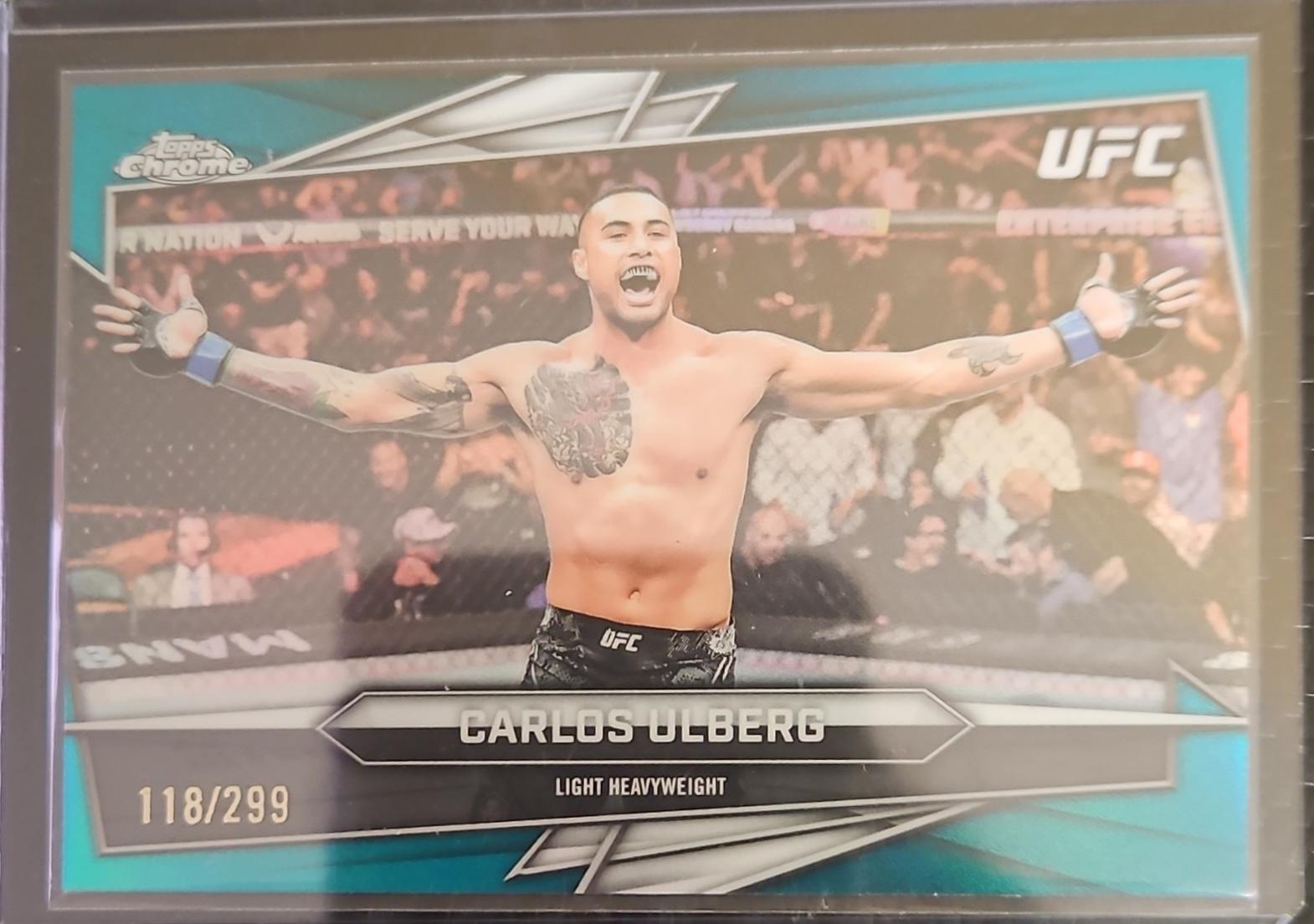 Carlos Ulberg 2026 Topps Chrome UFC Base #110 Teal Refractor