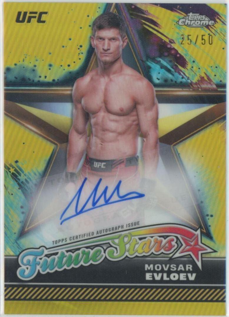 Movsar Evloev 2024 Topps Chrome UFC Future Stars Autographs #FSA-MEV Gold Refractor