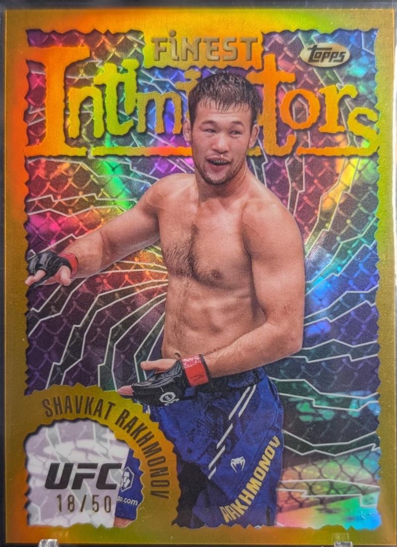 Shavkat Rakhmonov 2024 Topps Finest UFC Intimidators #INT-7 Gold Refractor