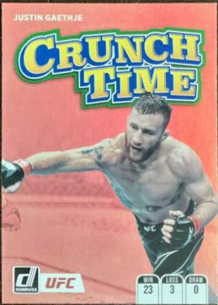 Justin Gaethje 2022 Panini Donruss UFC Crunch Time #2 Green