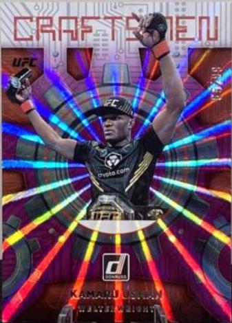 Kamaru Usman 2022 Panini Donruss UFC Craftsmen #5 Purple Laser