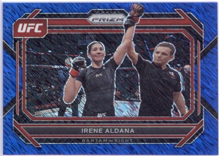 Irene Aldana 2023 Panini Prizm UFC Base #72 Blue Shimmer