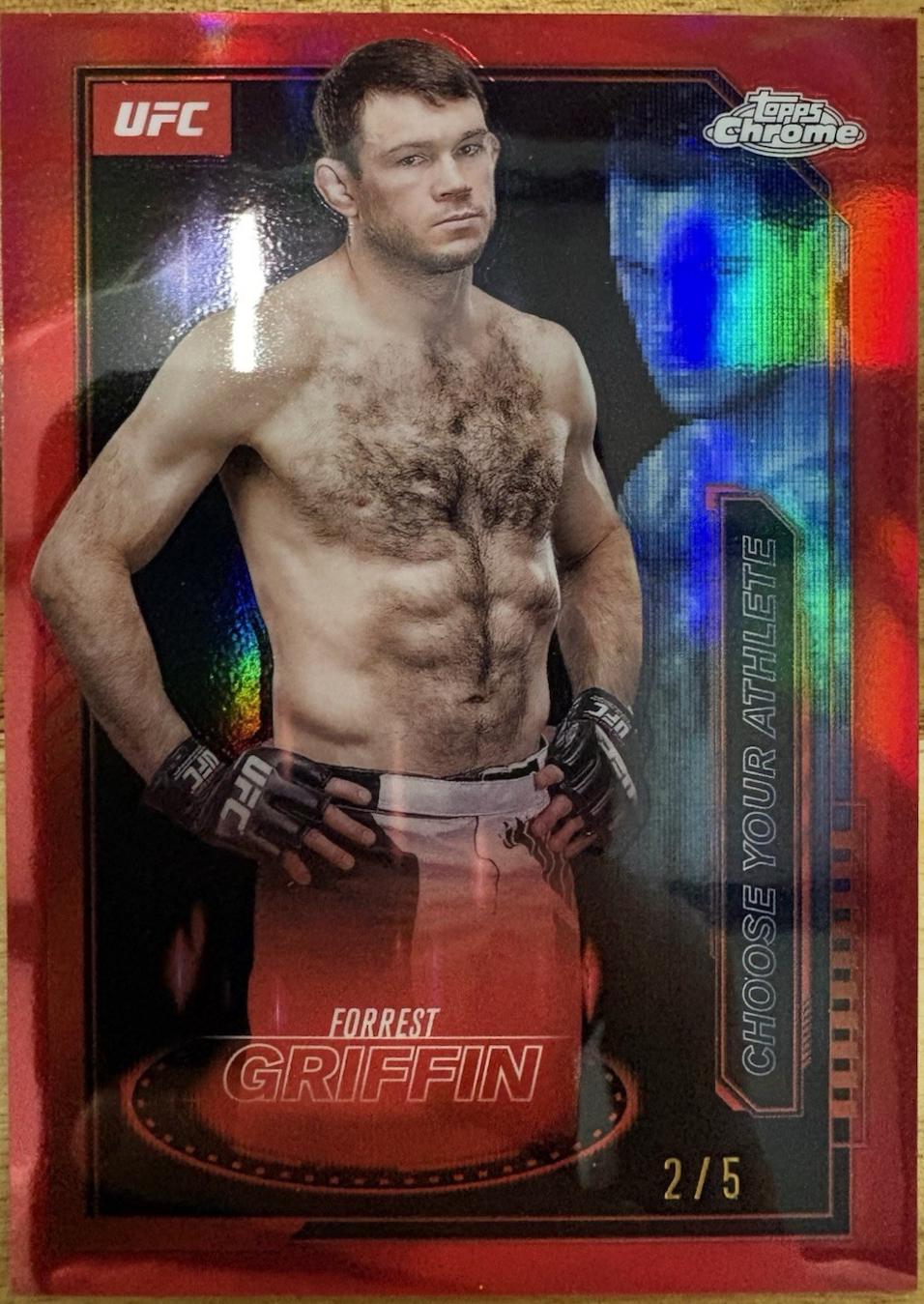 Forrest Griffin 2025 Topps Chrome UFC Mission Control #MCL-12 Red Refractor
