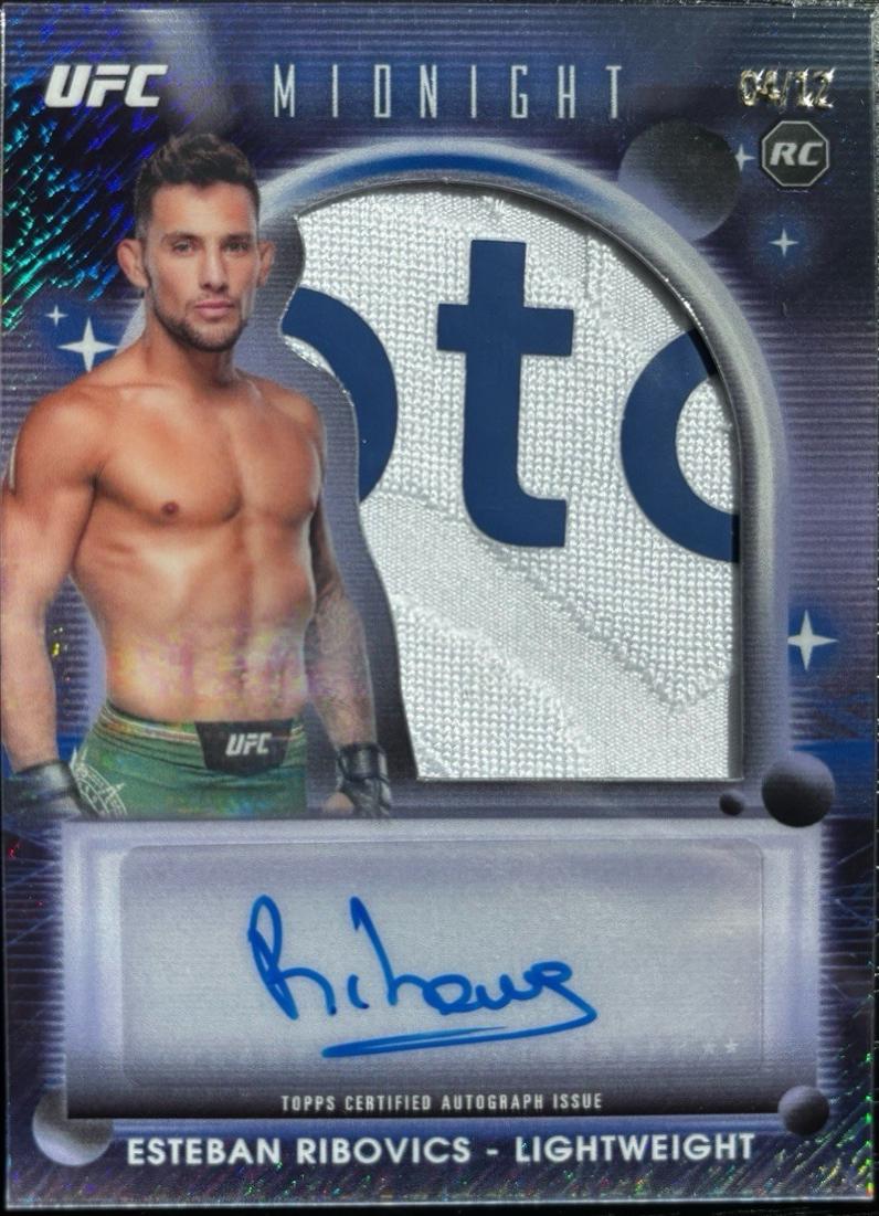 Esteban Ribovics 2025 Topps Midnight UFC Rookie Relic Autographs #RRA-ER Moon Beam