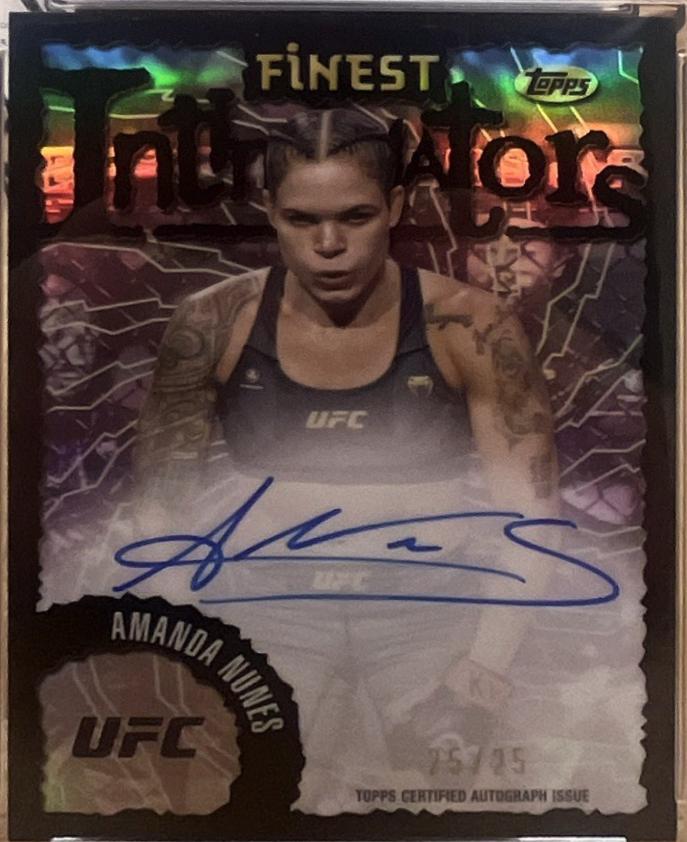 Amanda Nunes 2024 Topps Finest UFC Intimidators Autographs #IA-ANU Black Refractor