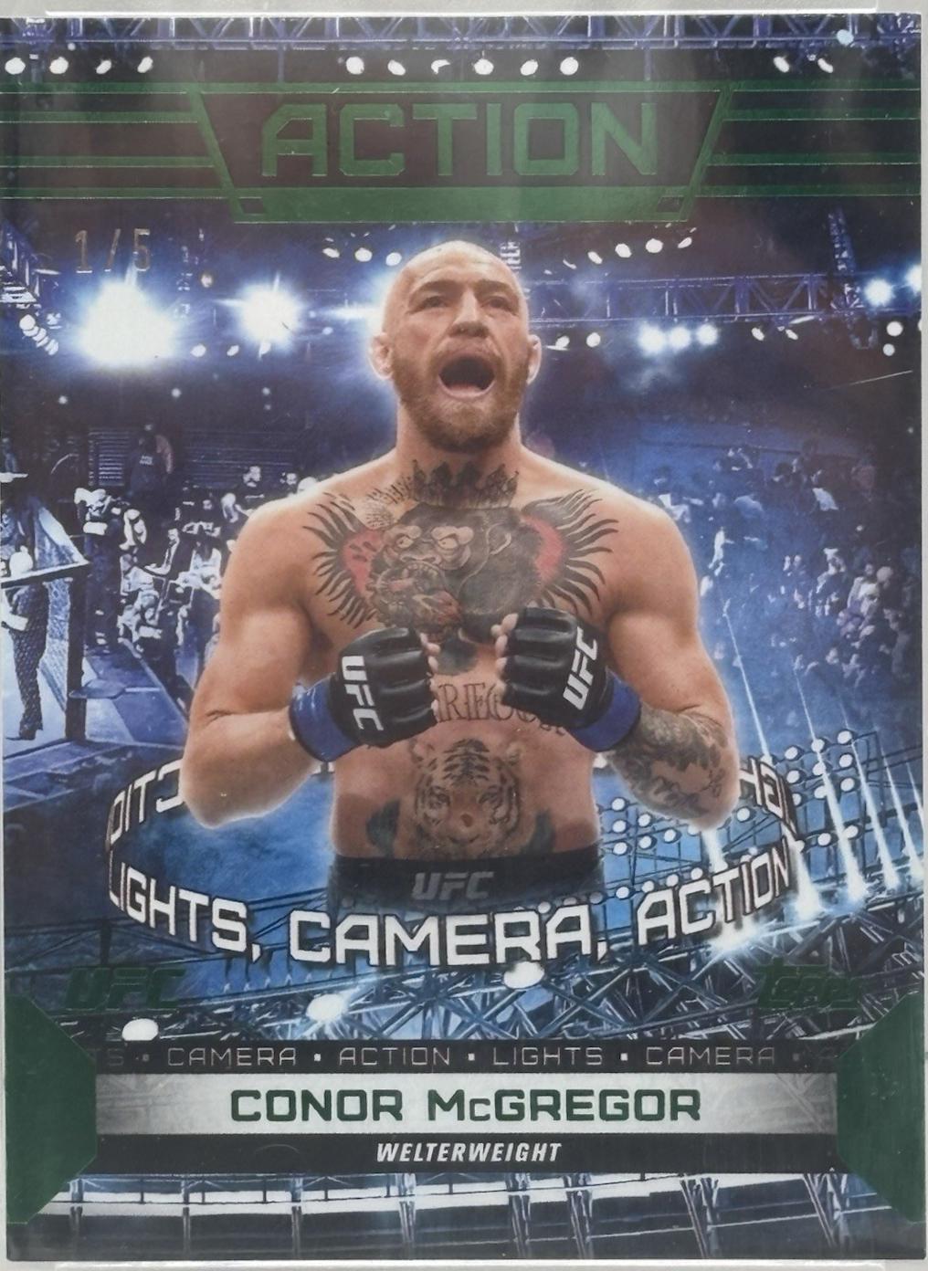 Conor McGregor 2024 Topps Knockout UFC Action (Lights, Camera, Action) #ACT-6 Emerald