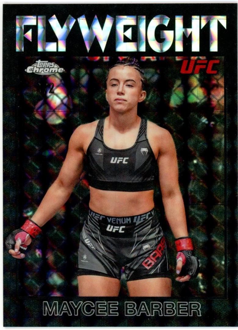 Maycee Barber 2026 Topps Chrome UFC 1986 Topps #86-6 Black Geometric Refractor