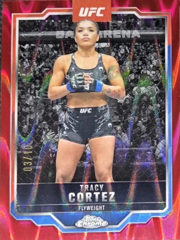 Tracy Cortez 2025 Topps Chrome UFC Base #134 Red RayWave