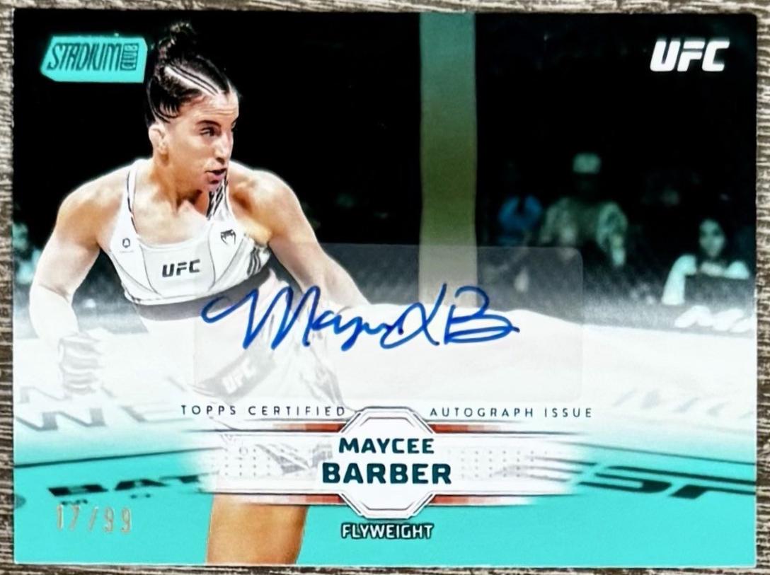 Maycee Barber 2026 Topps Stadium Club UFC Base Autographs #BAV-MBR Turquoise