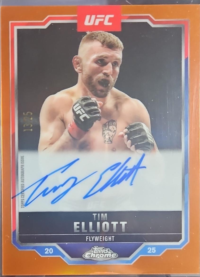 Tim Elliott 2025 Topps Chrome UFC Chrome Veteran Autographs #CVA-TE Orange Refractor