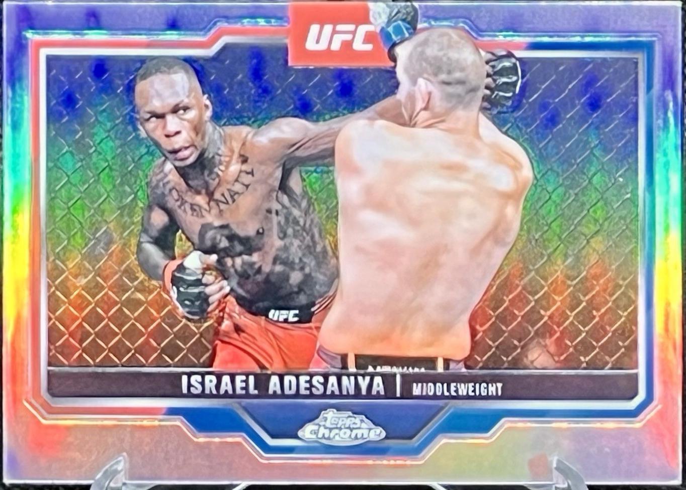 Israel Adesanya 2025 Topps Chrome UFC Base #3 Refractor