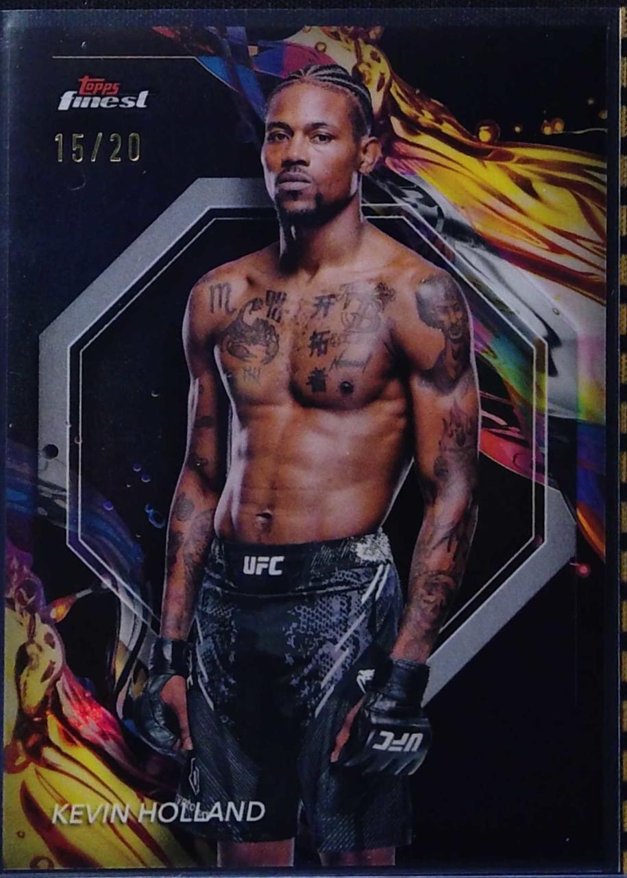 Kevin Holland 2024 Topps Finest UFC Base Uncommon #179 Red Black Vapor Refractor