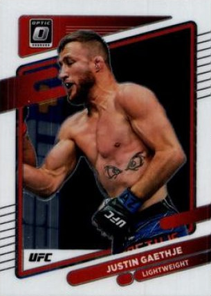 Justin Gaethje 2022 Panini Donruss Optic UFC Base #98 Gold Vinyl