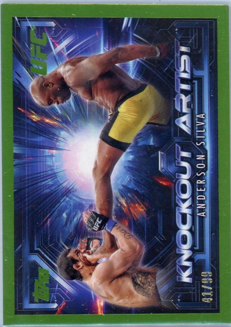 Anderson Silva 2025 Topps Knockout UFC Knockout Artists #KA-7 Lime Green