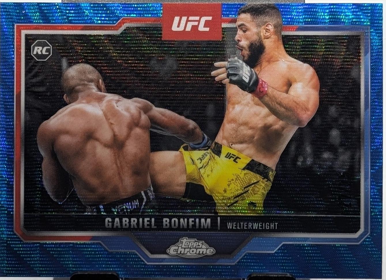 Gabriel Bonfim 2025 Topps Chrome UFC Base #26 Blue Wave Refractor