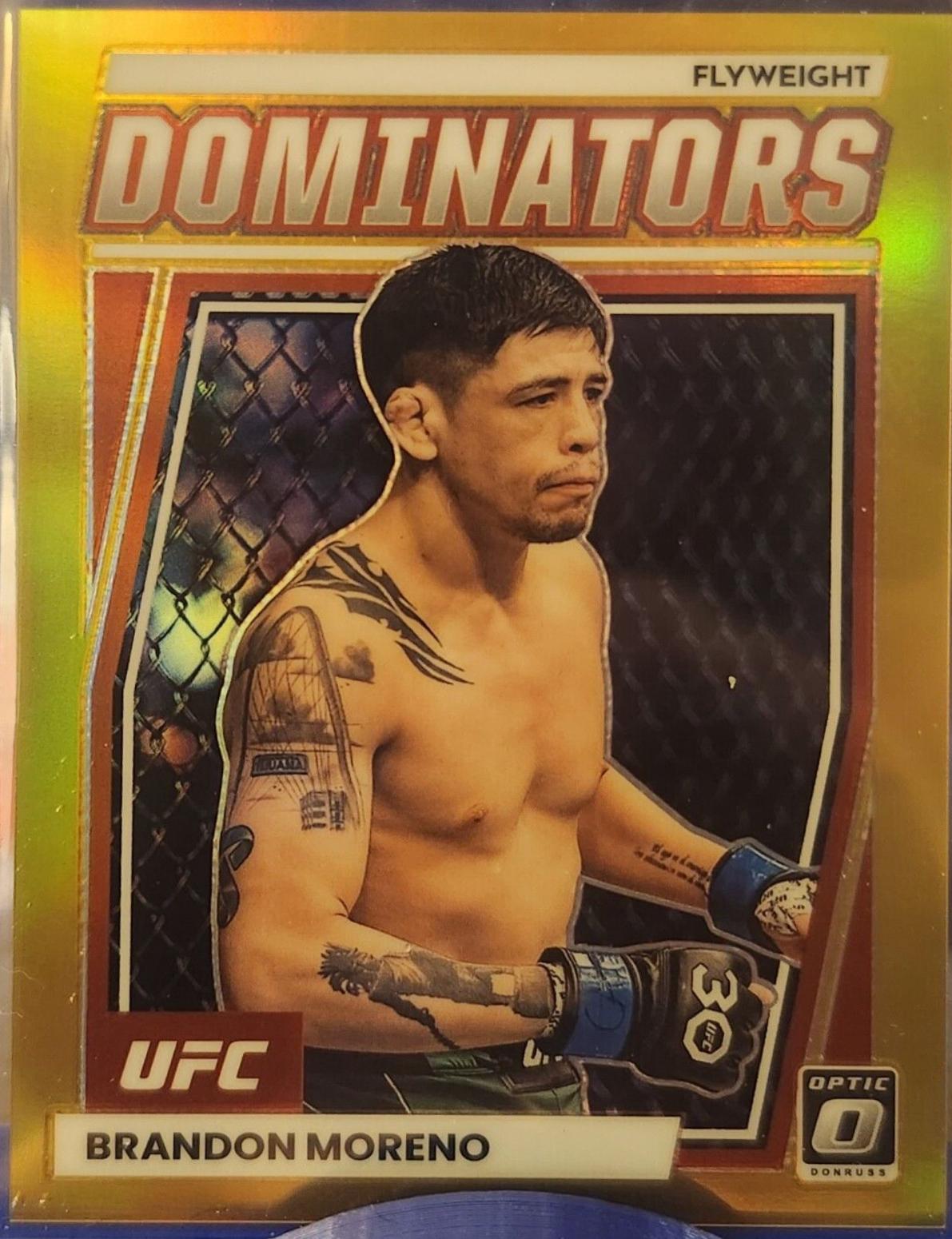 Brandon Moreno 2023 Panini Donruss Optic UFC Dominators #22 Gold