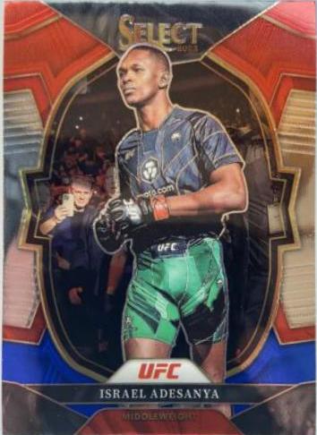Israel Adesanya 2023 Panini Select UFC Concourse #6 Red Blue Prizm