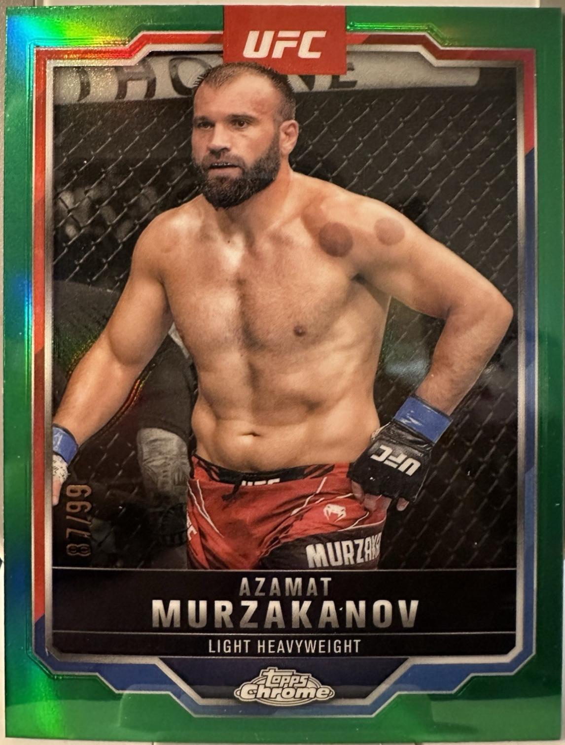 Azamat Murzakanov 2025 Topps Chrome UFC Base #168 Green Refractor