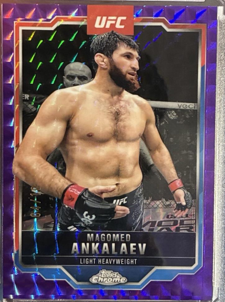 Magomed Ankalaev 2025 Topps Chrome UFC Base #21 Purple Geometric Refractor