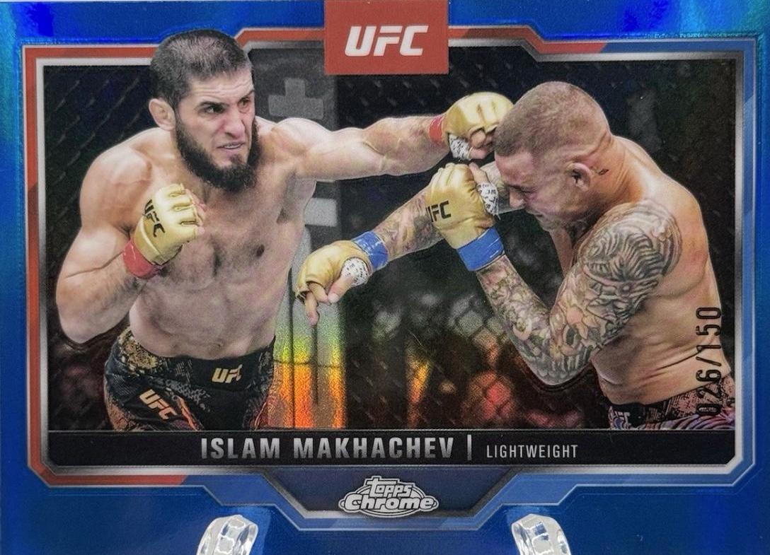 Islam Makhachev 2025 Topps Chrome UFC Base #200 Blue Refractor