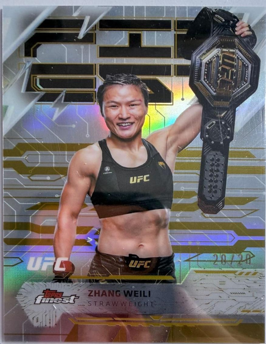 Zhang Weili 2025 Topps Finest UFC Base Rare #233 Gold Refractor
