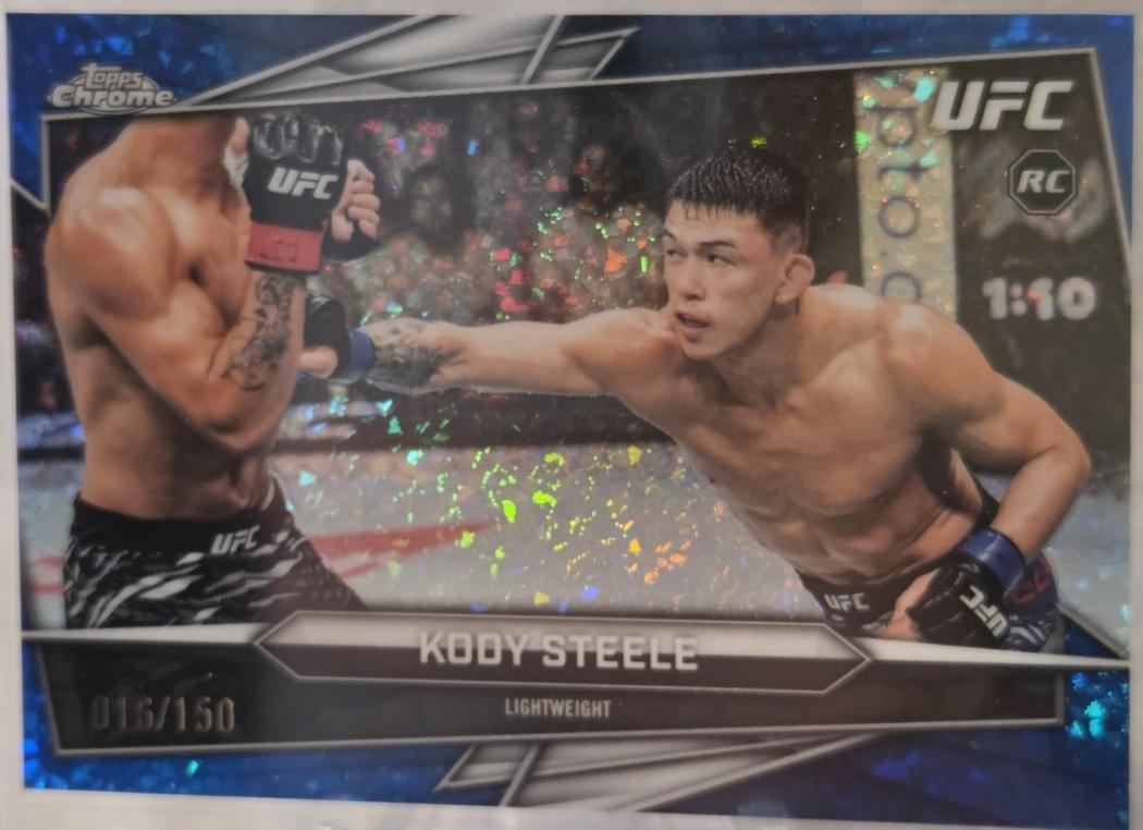 Kody Steele 2026 Topps Chrome UFC Base #143 Blue Mini Diamonds Refractor