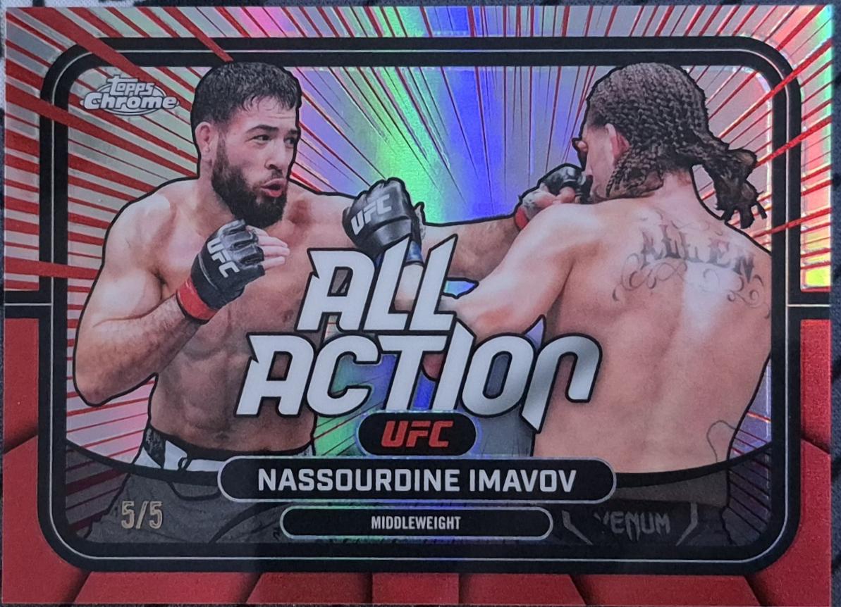Nassourdine Imavov 2026 Topps Chrome UFC All-Action #AA-9 Red Refractor