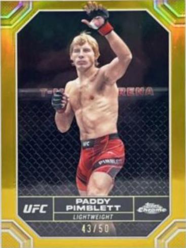 Paddy Pimblett 2024 Topps Chrome UFC Base #151 Gold Refractor