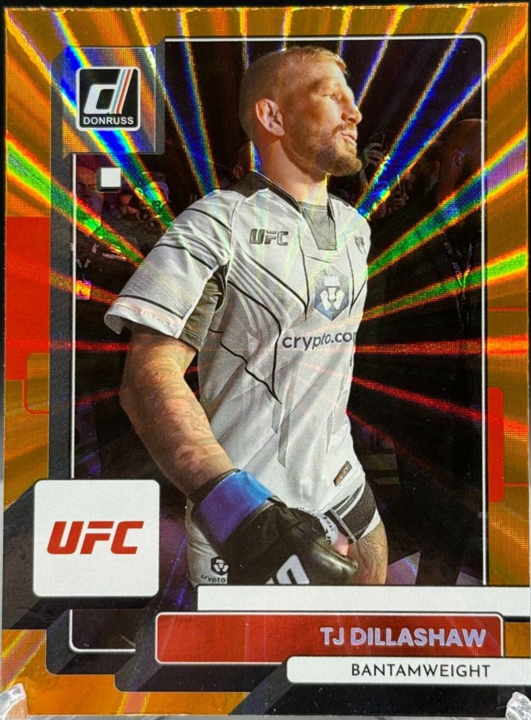 TJ Dillashaw 2023 Panini Donruss UFC Base #11 Orange Laser
