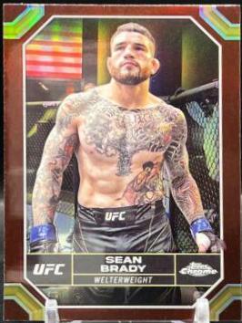 Sean Brady 2024 Topps Chrome UFC Base #172 Magenta Refractor