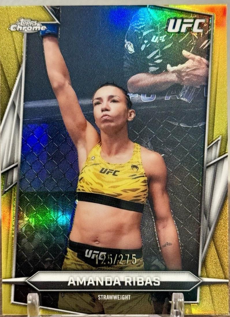 Amanda Ribas 2026 Topps Chrome UFC Base #32 Yellow Refractor